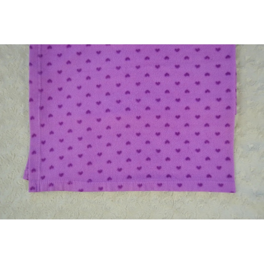 Baby Starters Purple Hearts Print Baby Blanket Fleece Security Lovey
